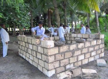 Using mud mortar for full recycling of materials