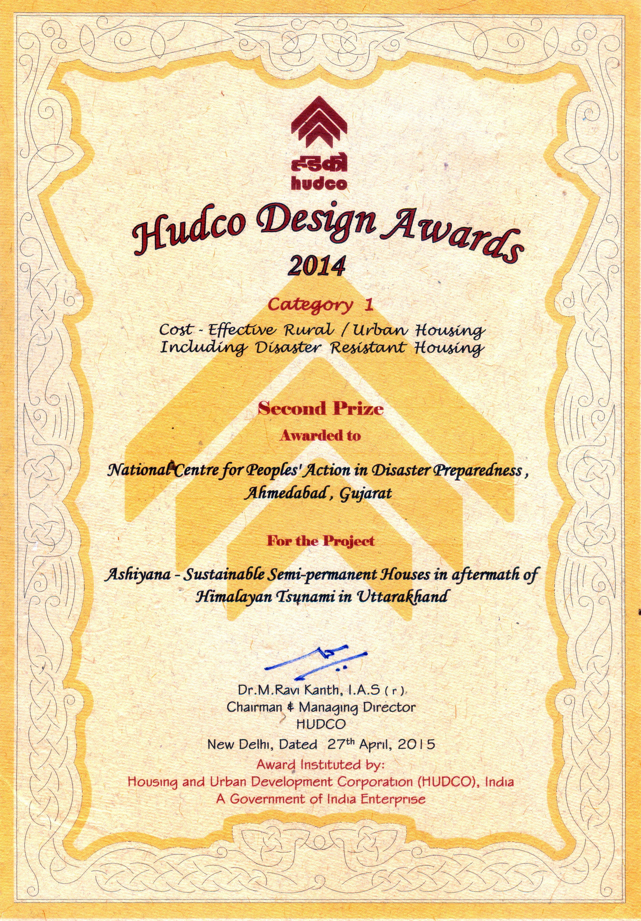 Award 2014 HUDCO