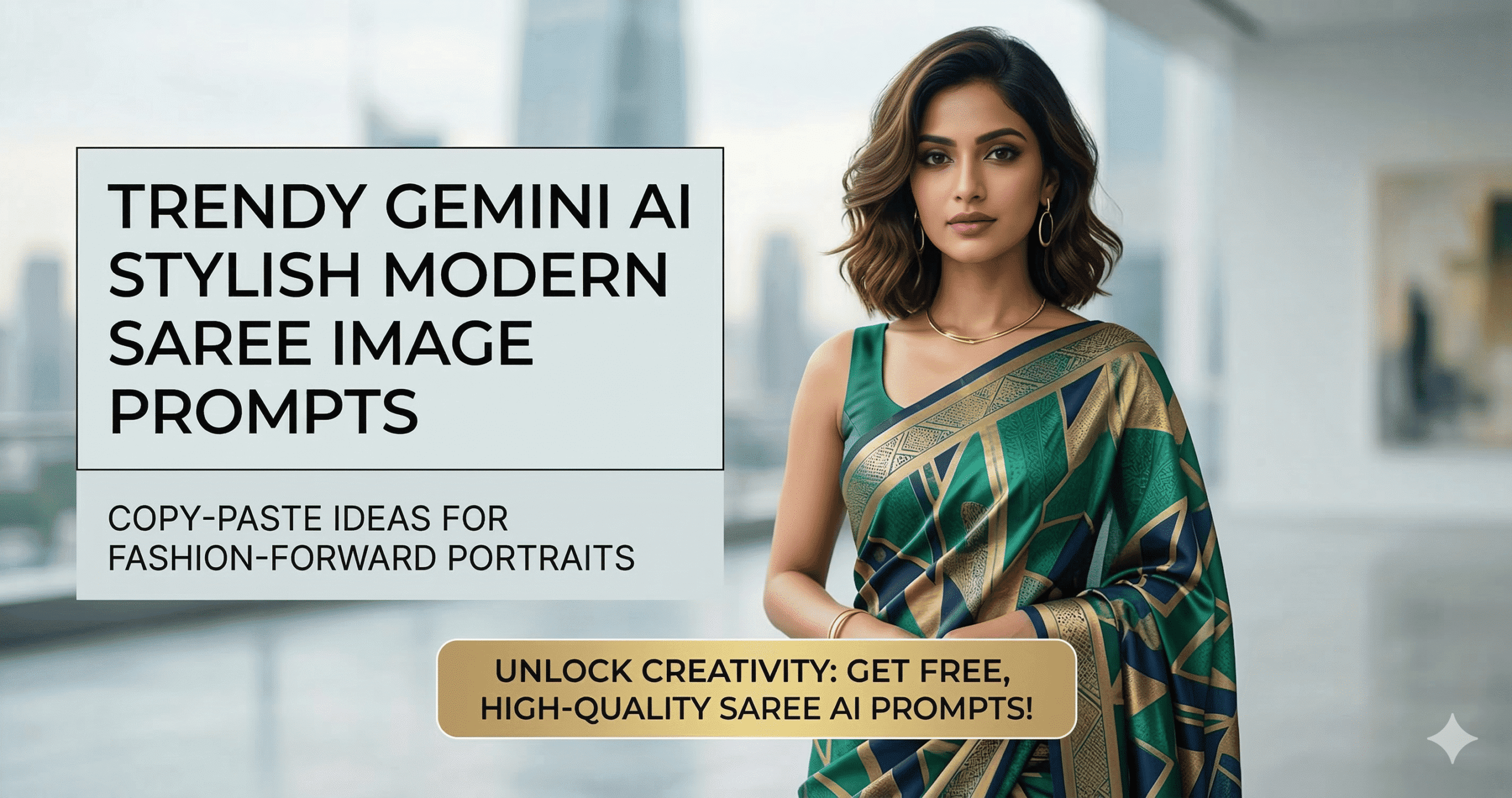 Trendy Gemini AI Stylish Modern Saree Image Prompts